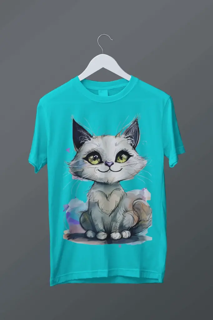 Meow Mode On – Women’s Cat Print T-Shirt